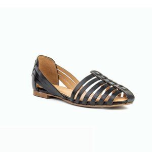 Anthropologie Crevo Sidney Black Leather Sandals